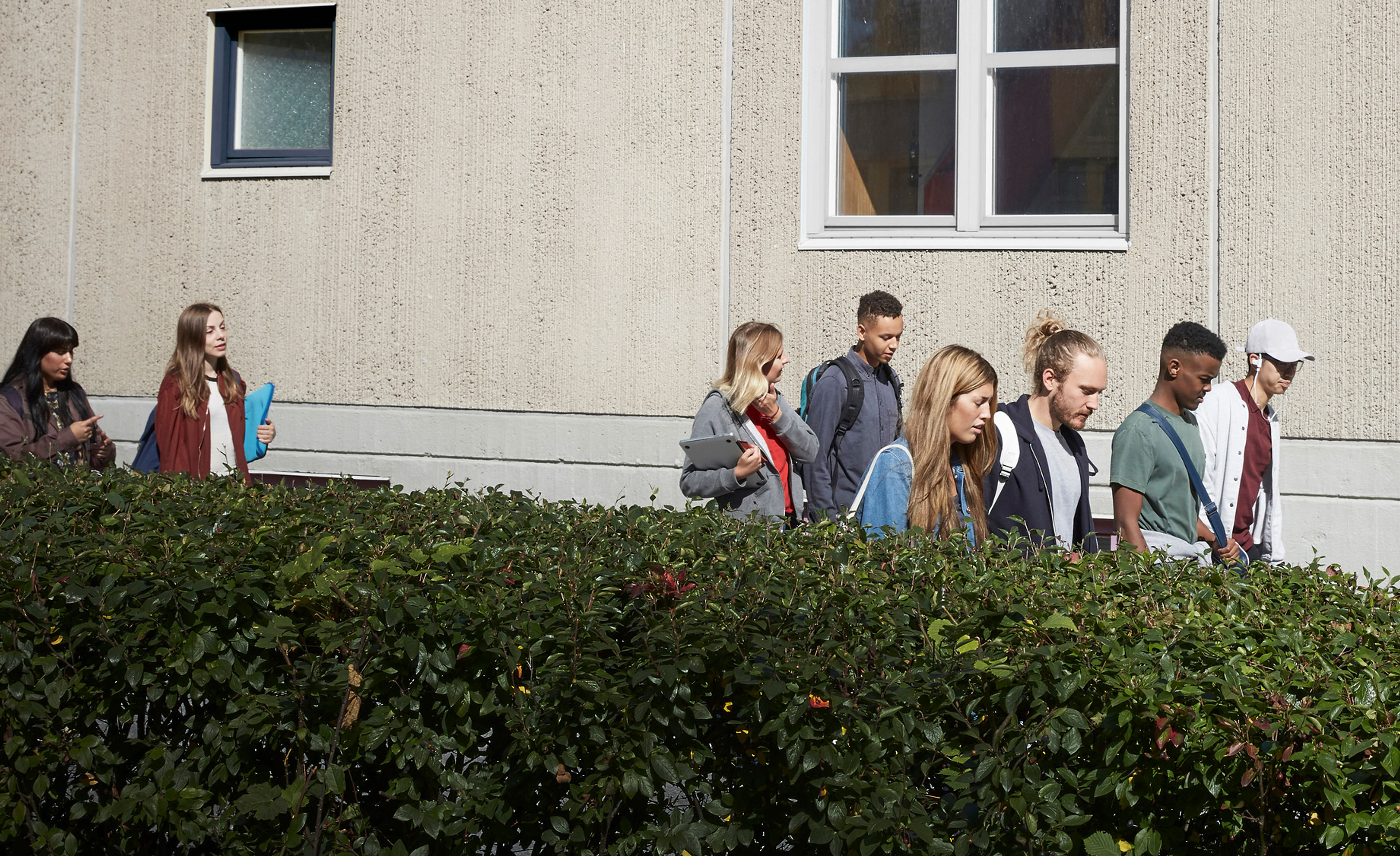 Students walking together outdoors